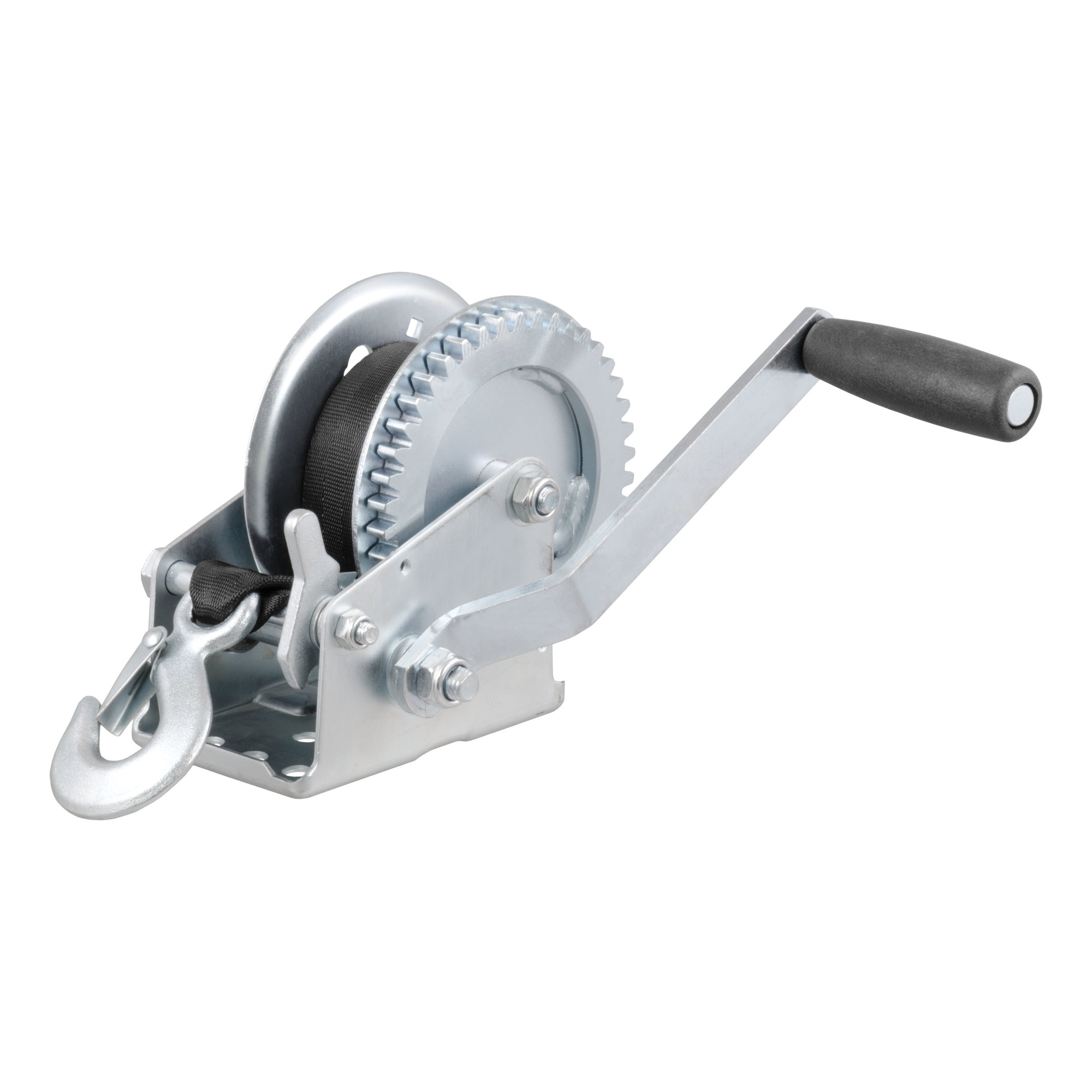 Curt Manufacturing, Hand Winch w 20ft. Strap 1400 lbs, 7-1/2in. Handle, Load Capacity 1400 lb, Model# 29435